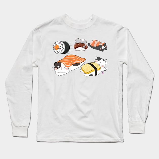Sushi Cat Long Sleeve T-Shirt by Viper Unconvetional Concept